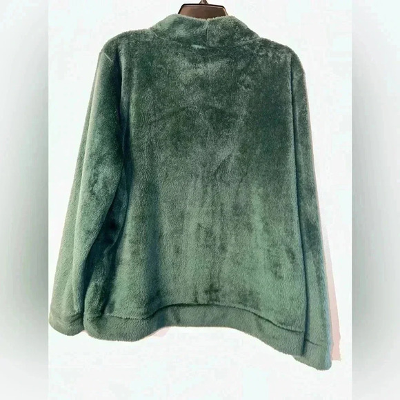 Talbots Super Soft Green Furry High Neck Long Sleeve Top XL - Picture 2 of 6